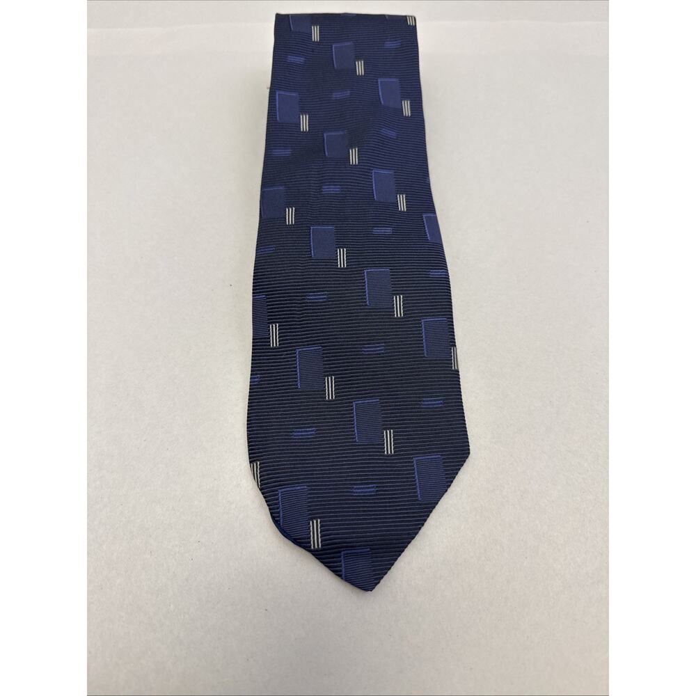 Wilke Rodriguez Navy Blue Geometric Pattern Tie Necktie